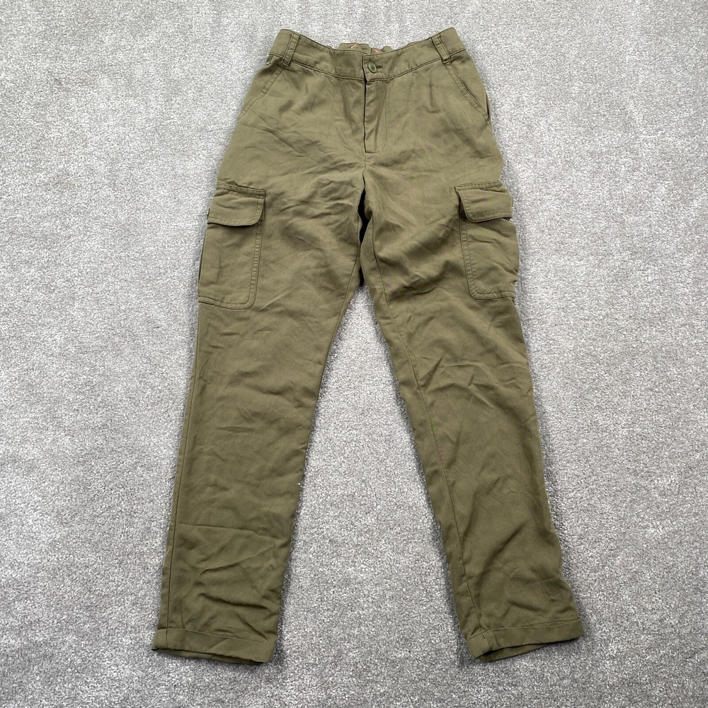 Tommy Hilfiger Boys Streetwear Cargo Jogger Pants SIZE 12 Olive Green Mid Rise